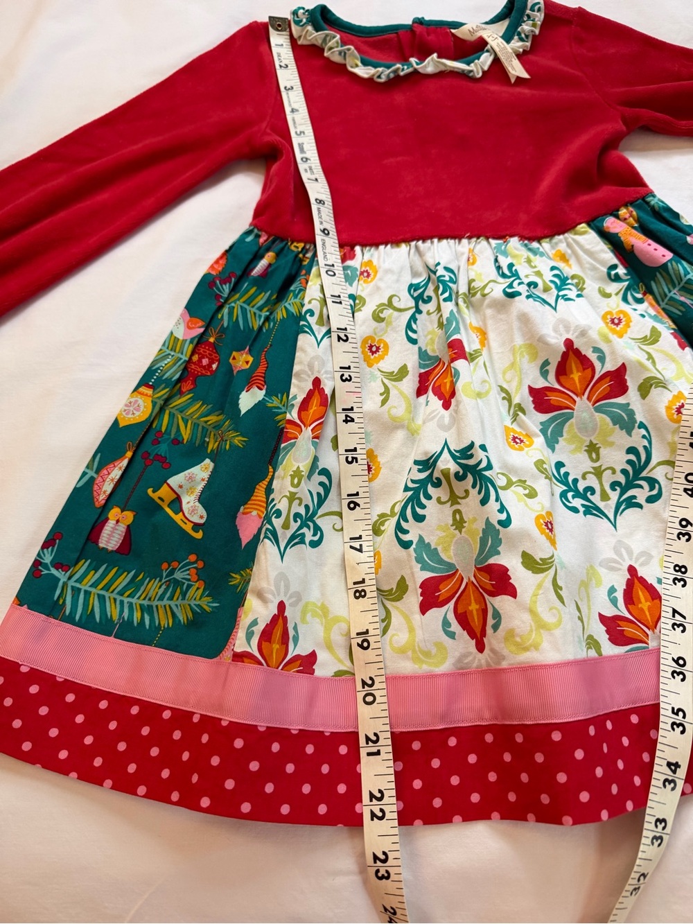 Matilda Jane Red and Green Holiday Dress - Picture 5 of 6